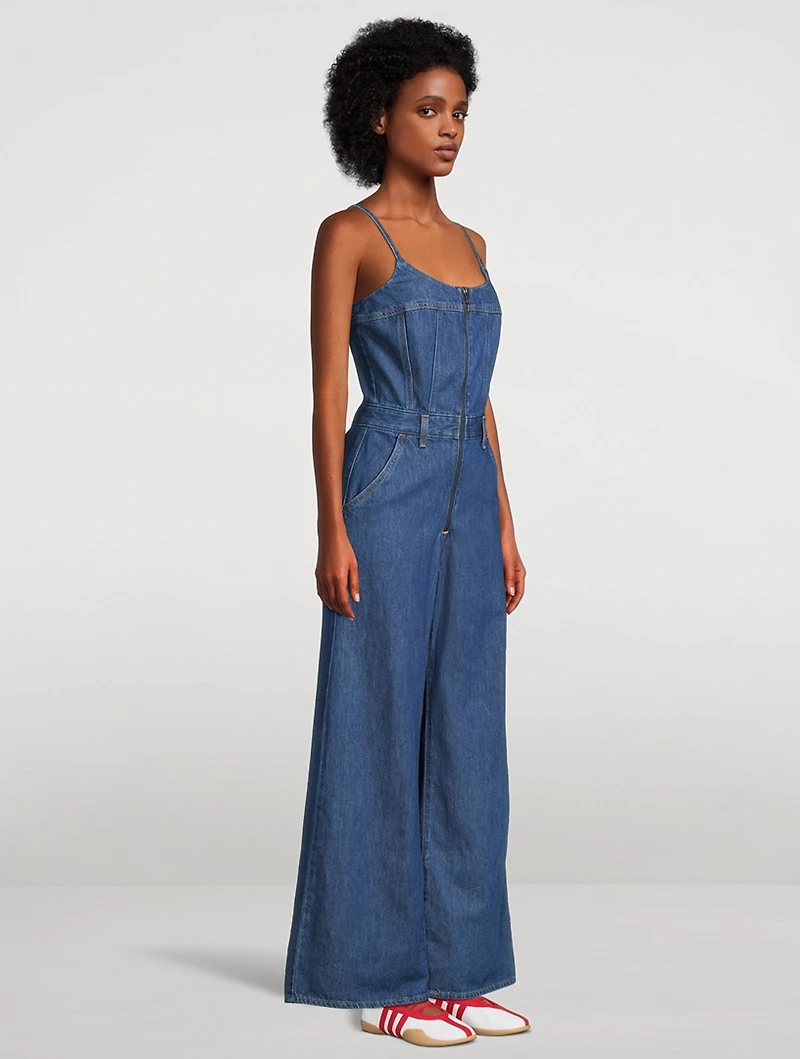 Denim Bustier Jumpsuit