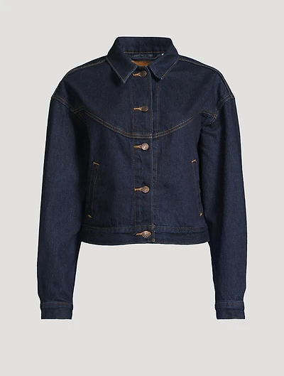 90s Western Shrunken Denim Trucker Jacket