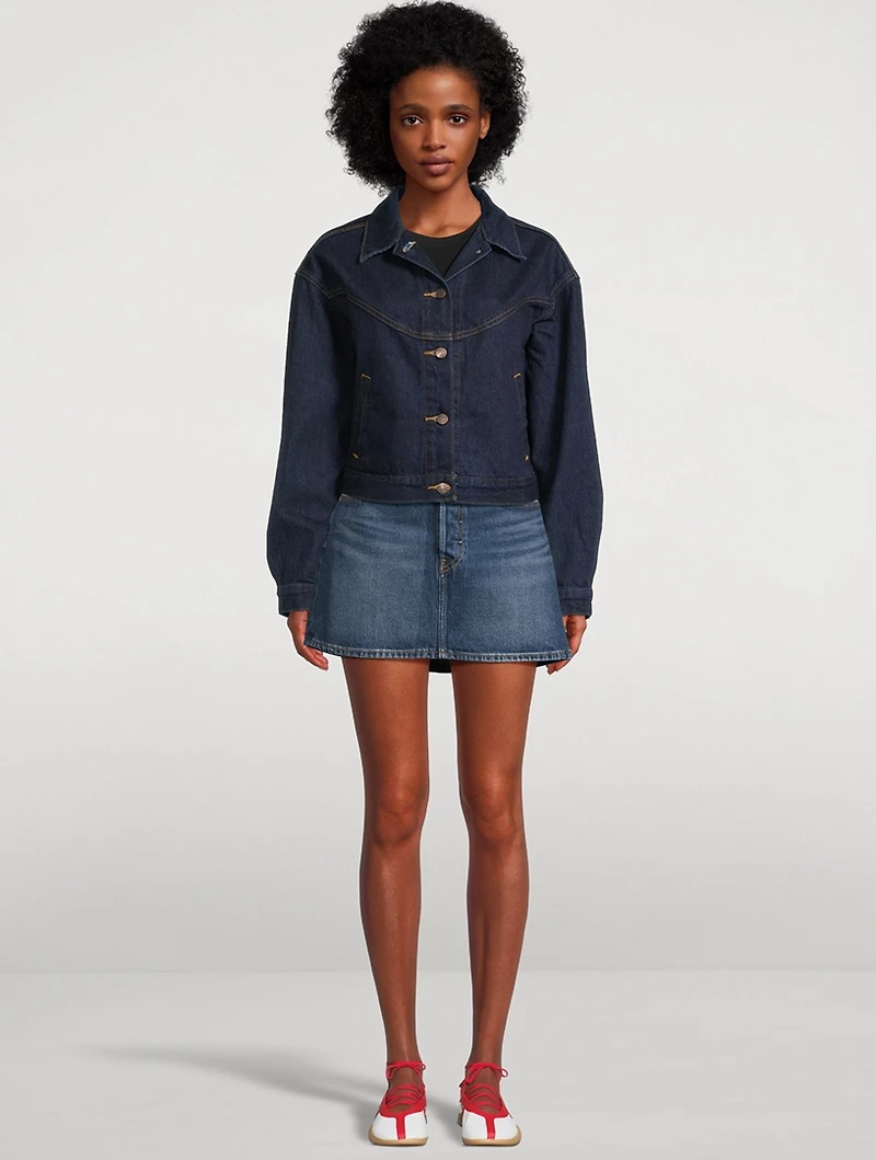 90s Western Shrunken Denim Trucker Jacket