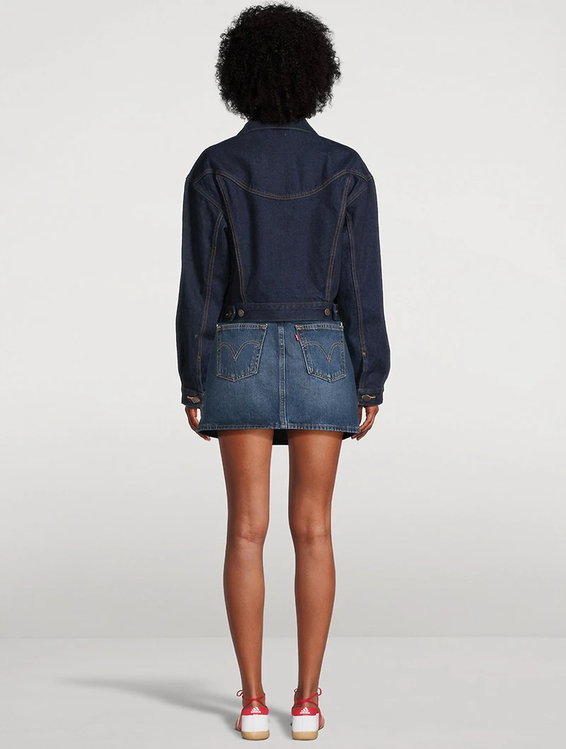 90s Western Shrunken Denim Trucker Jacket