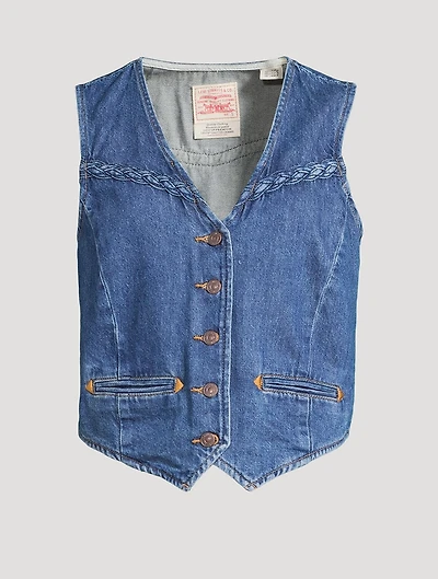 Braided Denim Vest