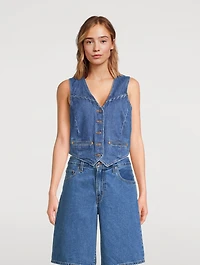Braided Denim Vest