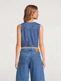 Braided Denim Vest