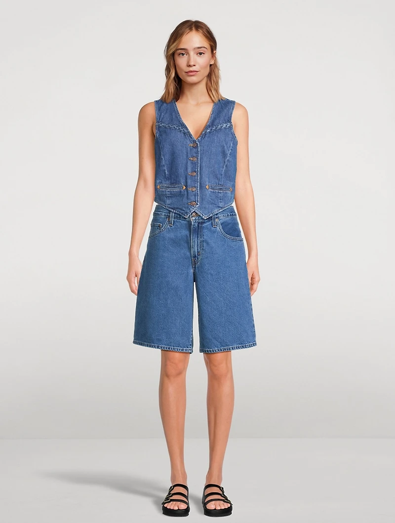 Braided Denim Vest