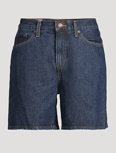 High-Rise Baggy Denim Shorts