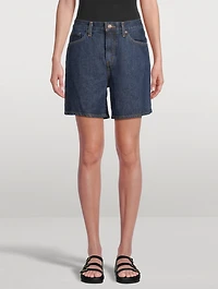High-Rise Baggy Denim Shorts