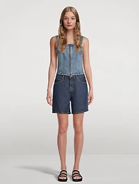High-Rise Baggy Denim Shorts