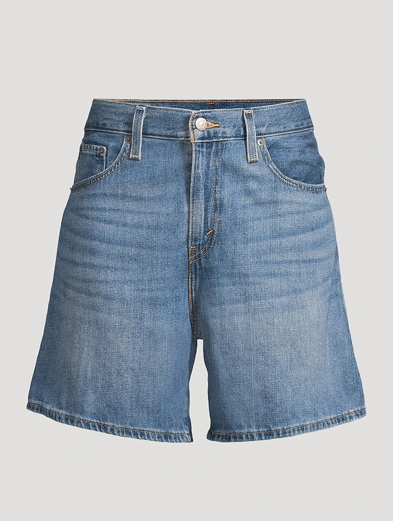 High-Rise Baggy Denim Shorts