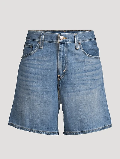High-Rise Baggy Denim Shorts