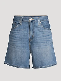 High-Rise Baggy Denim Shorts
