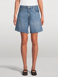 High-Rise Baggy Denim Shorts