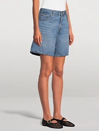 High-Rise Baggy Denim Shorts