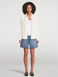 High-Rise Baggy Denim Shorts