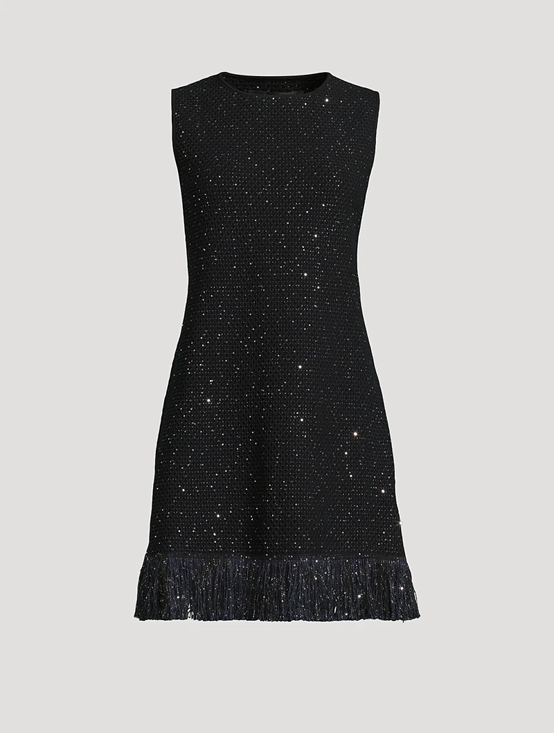 Embellished Tweed Mini Dress
