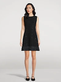 Embellished Tweed Mini Dress