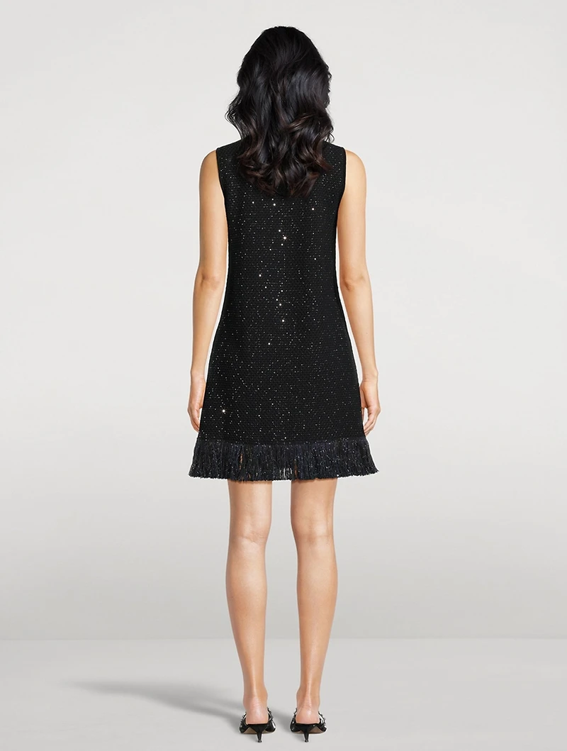 Embellished Tweed Mini Dress