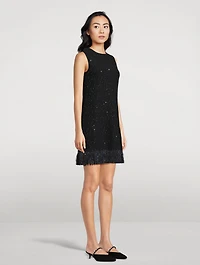 Embellished Tweed Mini Dress