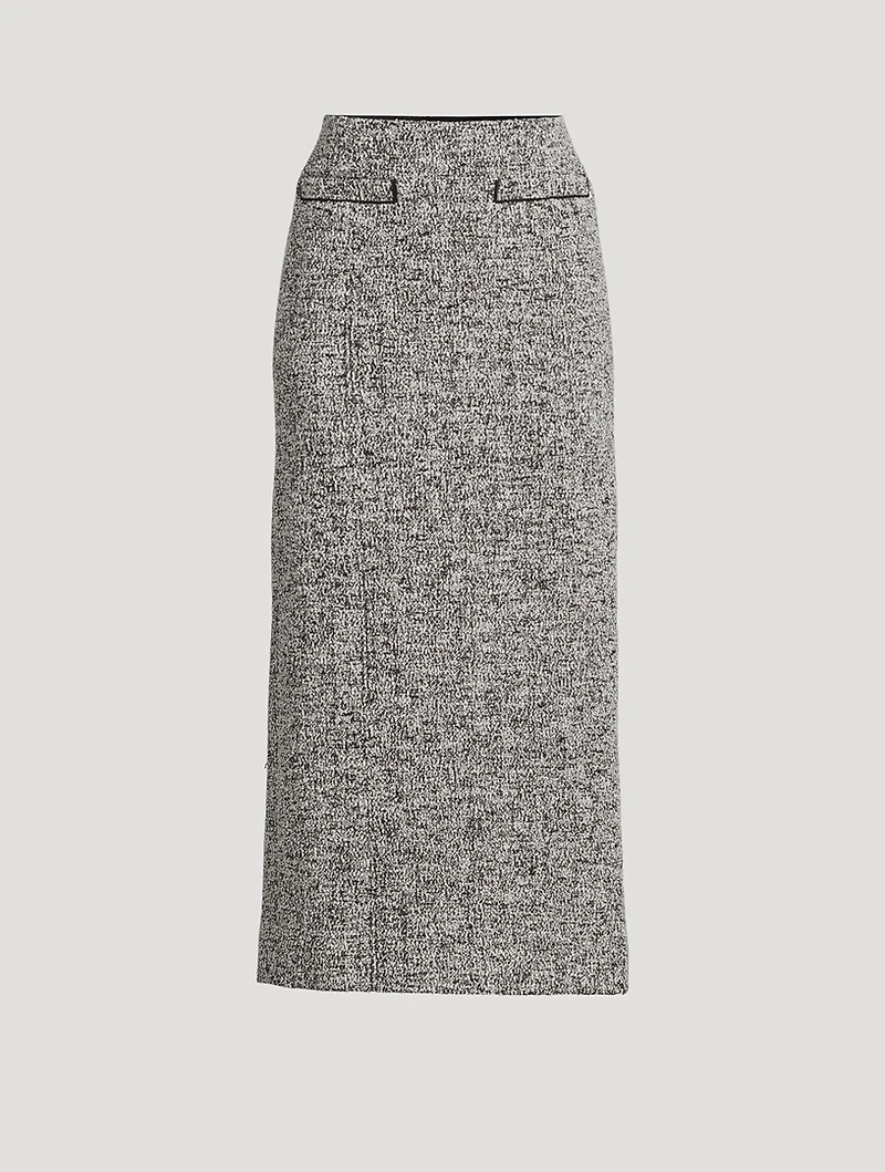 Bouclé Tweed Pencil Skirt