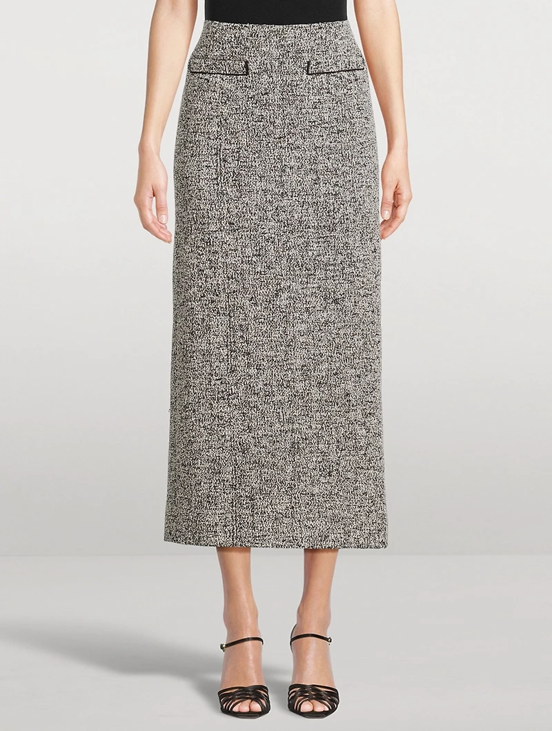 Bouclé Tweed Pencil Skirt
