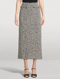 Bouclé Tweed Pencil Skirt