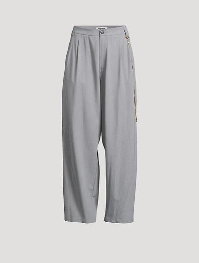 Phebe Wide-Leg Pants With Wallet Chain