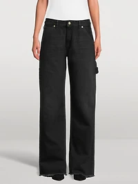 Lara Relaxed-Fit Wide-Leg Carpenter Jeans