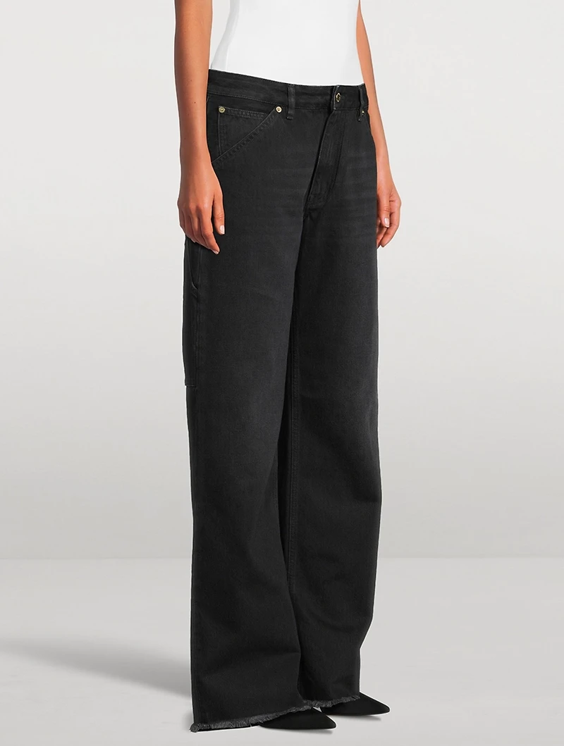 Lara Relaxed-Fit Wide-Leg Carpenter Jeans