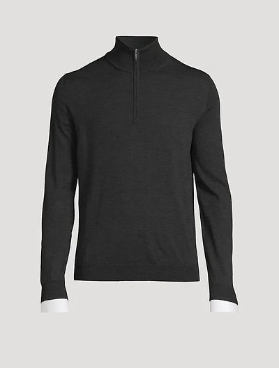 Wool Stretch Quarter-Zip Sweater
