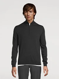 Wool Stretch Quarter-Zip Sweater