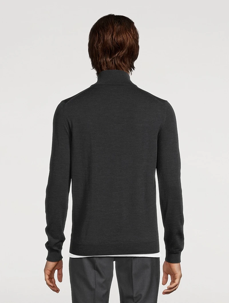 Wool Stretch Quarter-Zip Sweater
