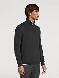 Wool Stretch Quarter-Zip Sweater
