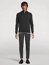 Wool Stretch Quarter-Zip Sweater