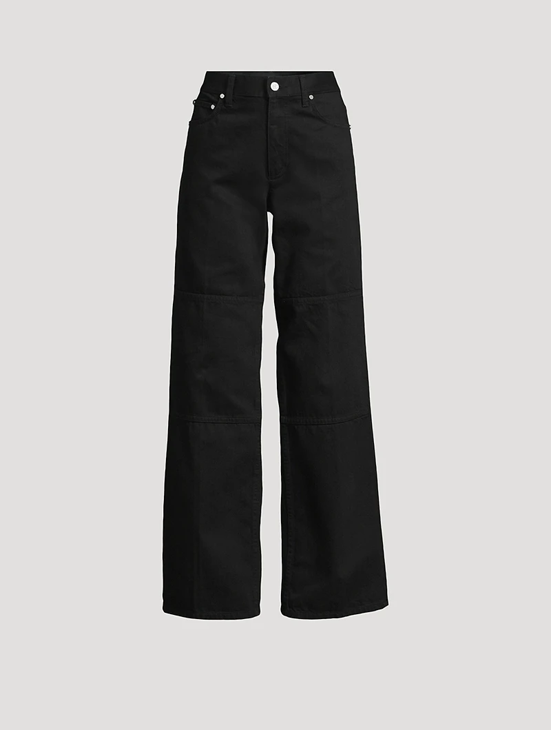 Zipper-Trimmed Straight-Leg Carpenter Jeans