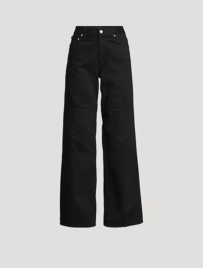Zipper-Trimmed Straight-Leg Carpenter Jeans