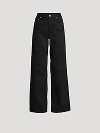 Zipper-Trimmed Straight-Leg Carpenter Jeans