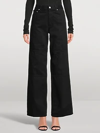Zipper-Trimmed Straight-Leg Carpenter Jeans