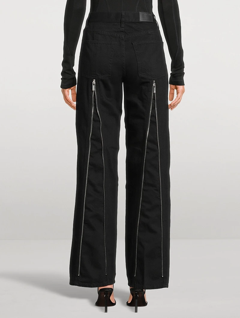 Zipper-Trimmed Straight-Leg Carpenter Jeans