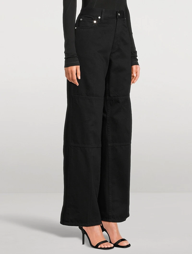 Zipper-Trimmed Straight-Leg Carpenter Jeans
