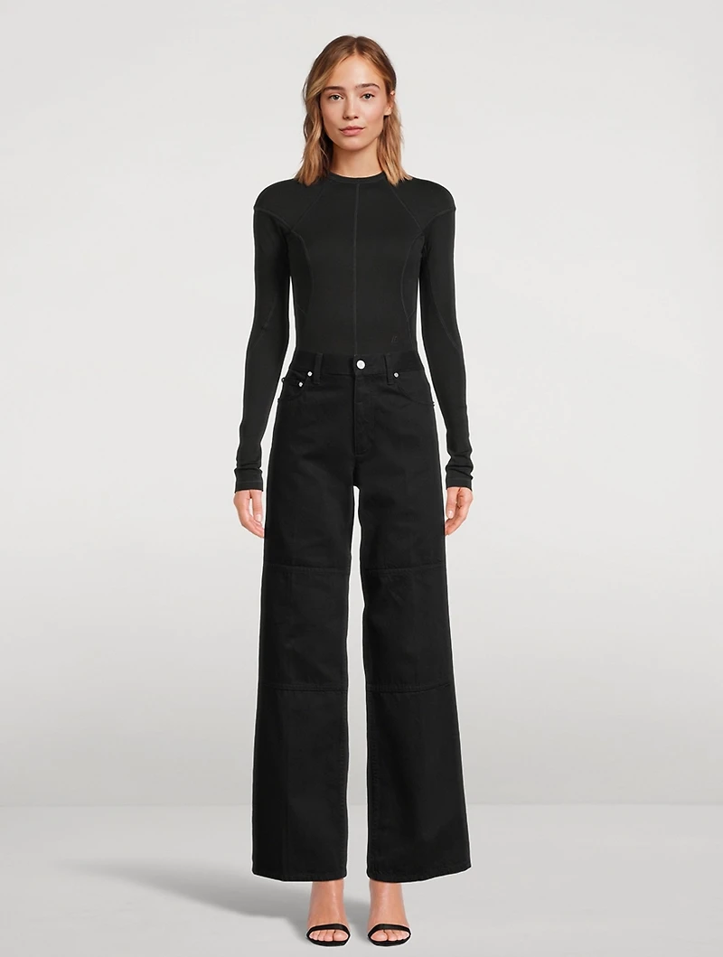 Zipper-Trimmed Straight-Leg Carpenter Jeans