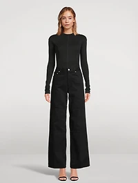 Zipper-Trimmed Straight-Leg Carpenter Jeans