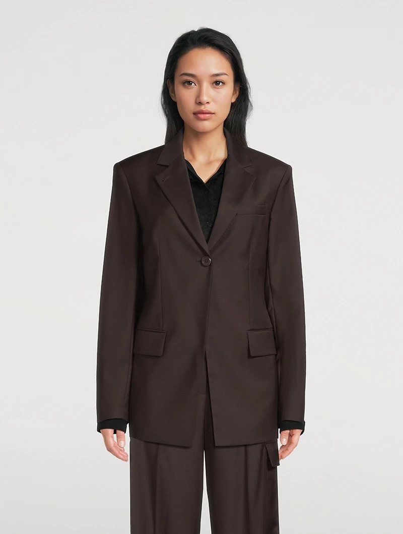 Cutaway Wool Blazer