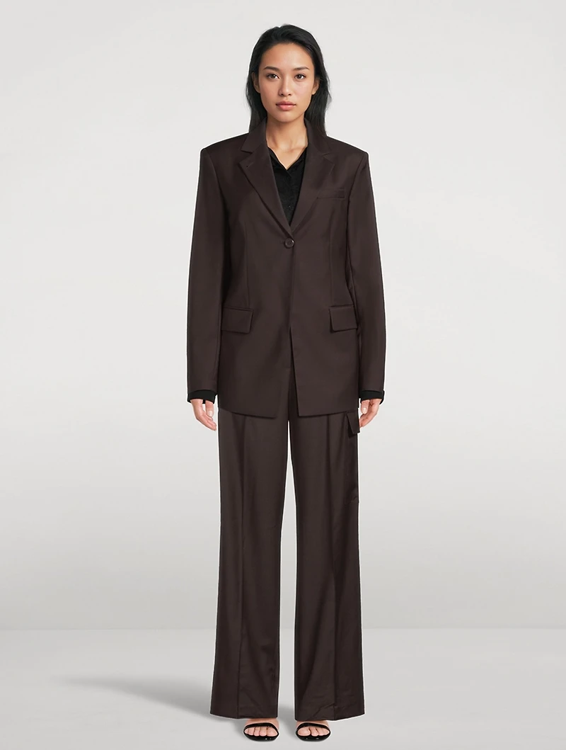 Cutaway Wool Blazer