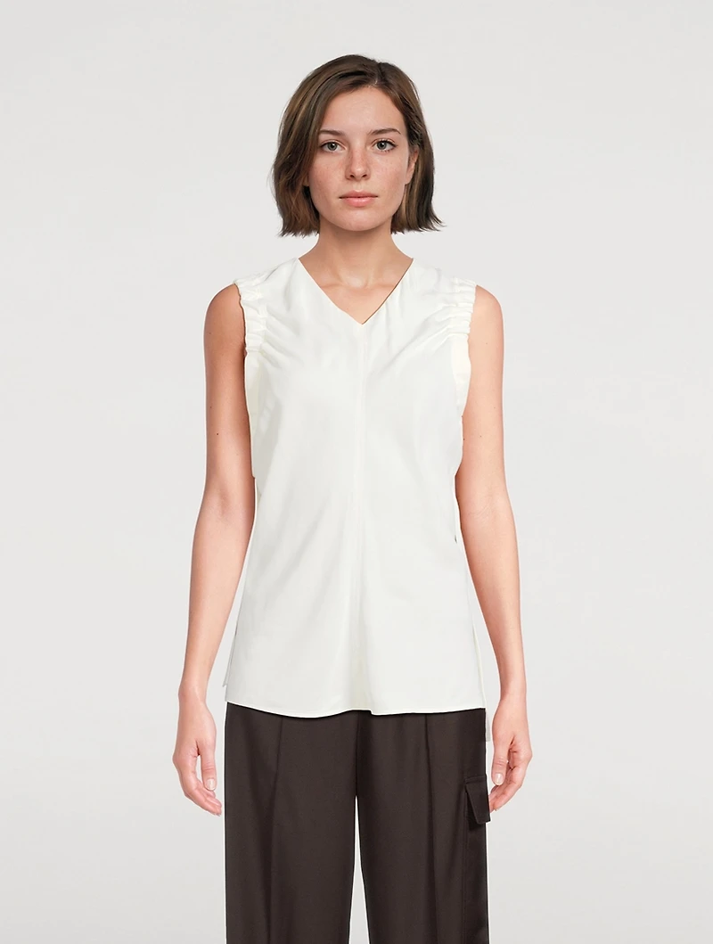 Ruched-Armhole Blouse