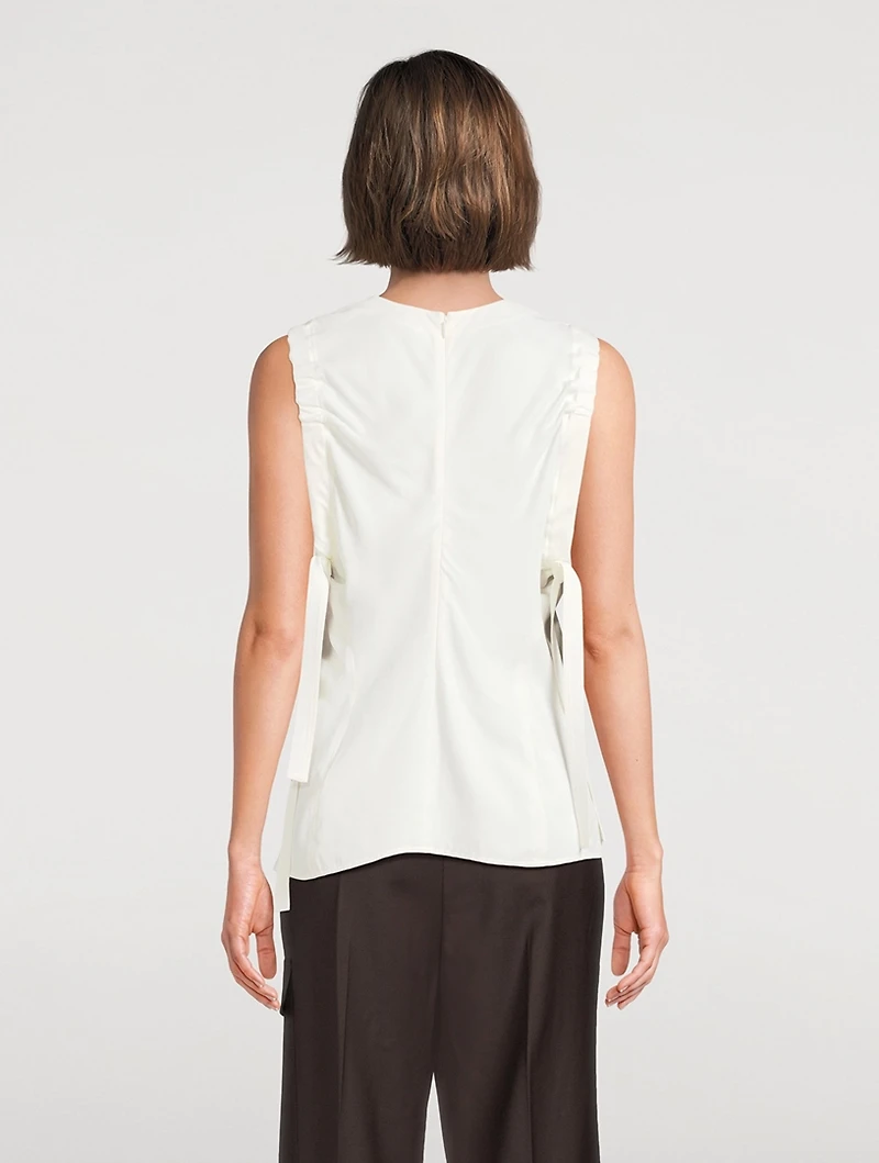Ruched-Armhole Blouse