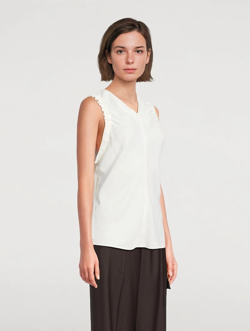 Ruched-Armhole Blouse