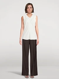 Ruched-Armhole Blouse