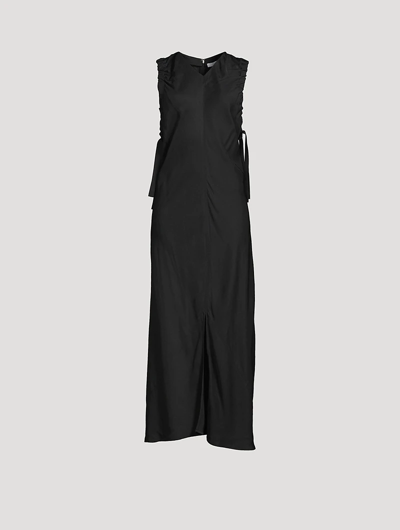 Ruched-Armhole Maxi Dress