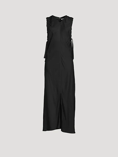Ruched-Armhole Maxi Dress