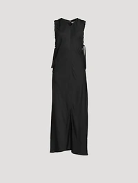 Ruched-Armhole Maxi Dress