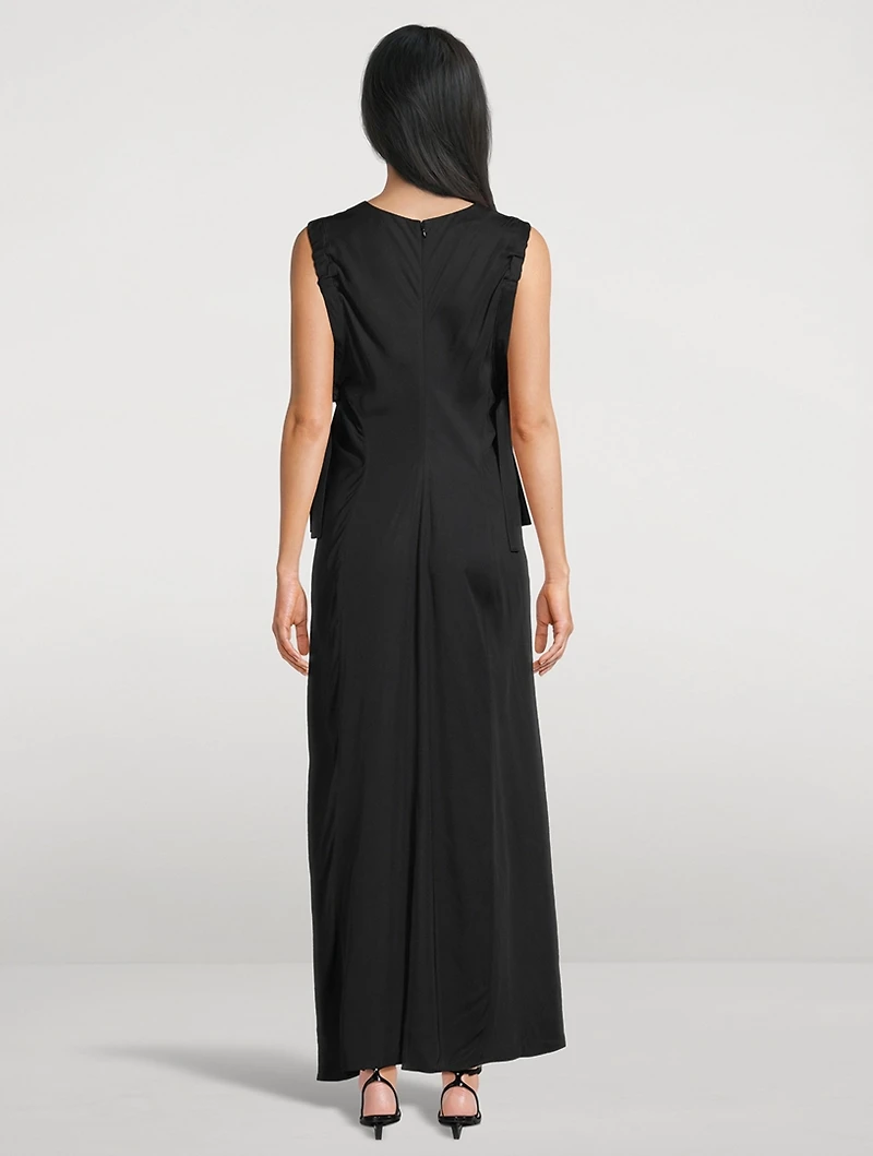 Ruched-Armhole Maxi Dress